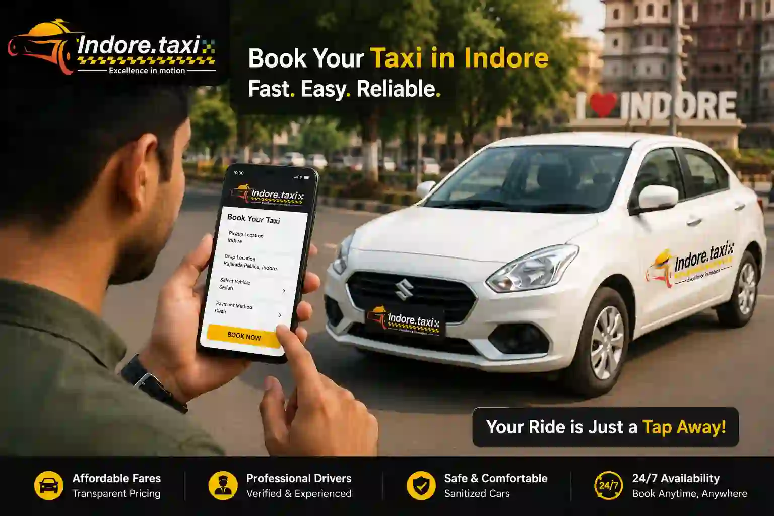 Book affordable car rental in Indore online with Indore Taxi